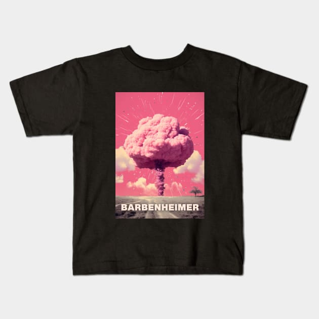 Barbie x Oppenheimer 2023 | BARBENHEIMER Kids T-Shirt by Retro Travel Design